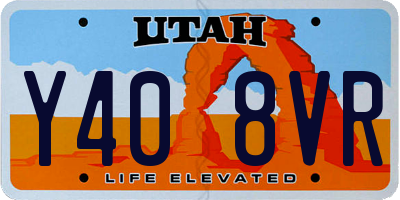 UT license plate Y408VR