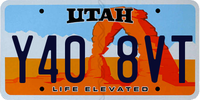 UT license plate Y408VT