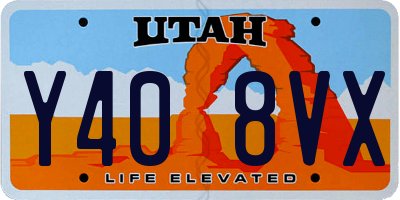 UT license plate Y408VX