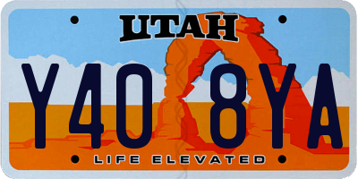 UT license plate Y408YA