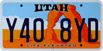 UT license plate Y408YD