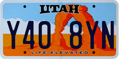 UT license plate Y408YN