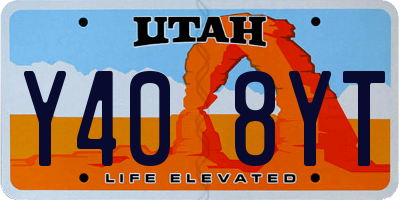 UT license plate Y408YT