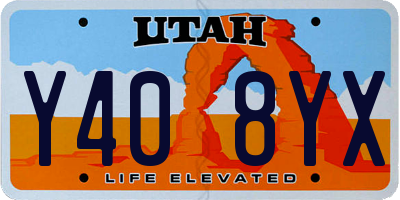 UT license plate Y408YX