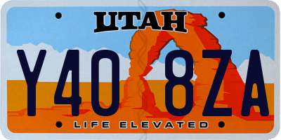 UT license plate Y408ZA