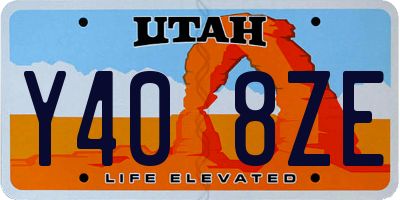 UT license plate Y408ZE