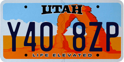 UT license plate Y408ZP