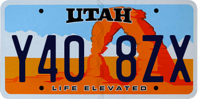 UT license plate Y408ZX