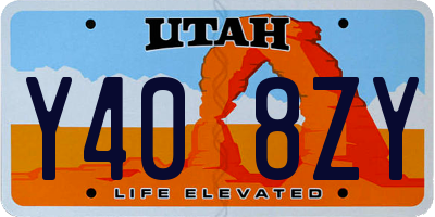 UT license plate Y408ZY
