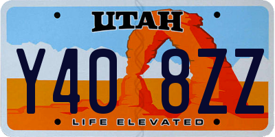 UT license plate Y408ZZ