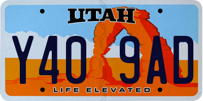 UT license plate Y409AD
