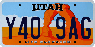 UT license plate Y409AG