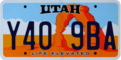 UT license plate Y409BA