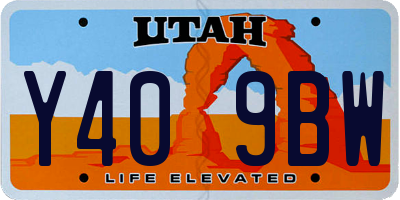 UT license plate Y409BW