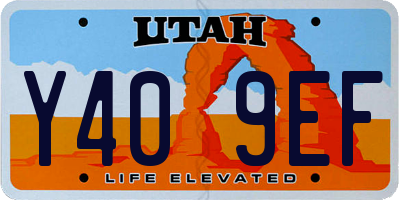UT license plate Y409EF