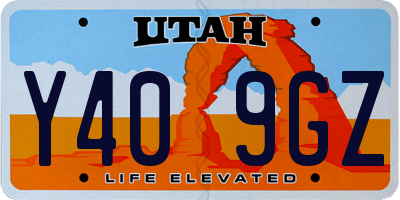 UT license plate Y409GZ