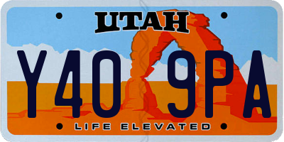 UT license plate Y409PA