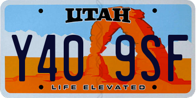 UT license plate Y409SF