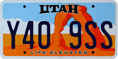 UT license plate Y409SS