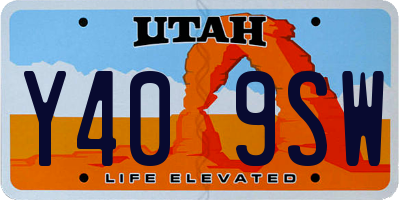 UT license plate Y409SW