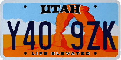 UT license plate Y409ZK