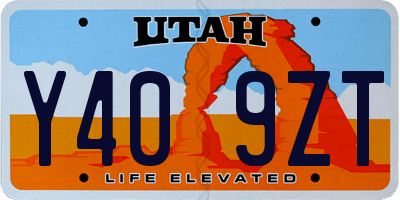 UT license plate Y409ZT