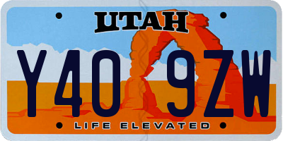 UT license plate Y409ZW
