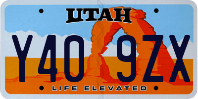 UT license plate Y409ZX
