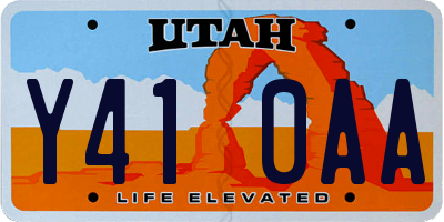 UT license plate Y410AA