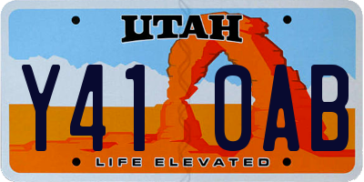 UT license plate Y410AB