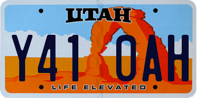 UT license plate Y410AH