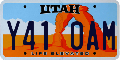 UT license plate Y410AM