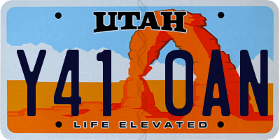 UT license plate Y410AN