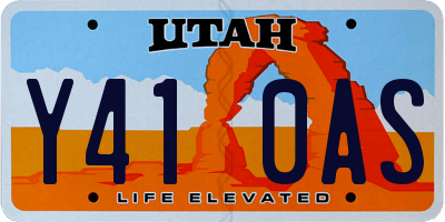 UT license plate Y410AS