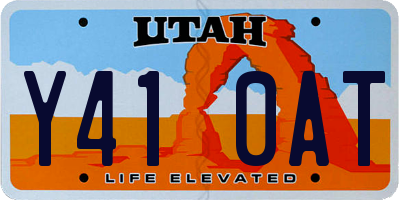 UT license plate Y410AT