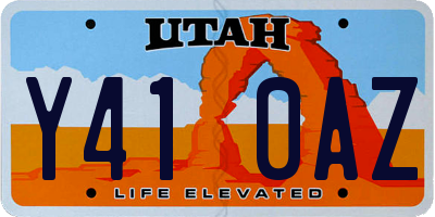 UT license plate Y410AZ