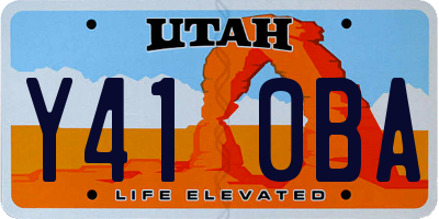 UT license plate Y410BA