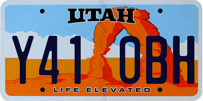 UT license plate Y410BH