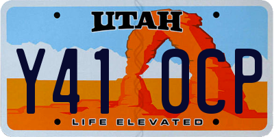 UT license plate Y410CP