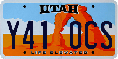UT license plate Y410CS