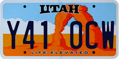 UT license plate Y410CW