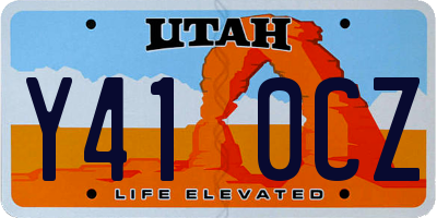 UT license plate Y410CZ
