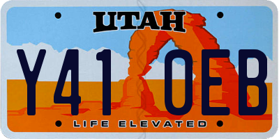 UT license plate Y410EB