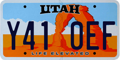 UT license plate Y410EF