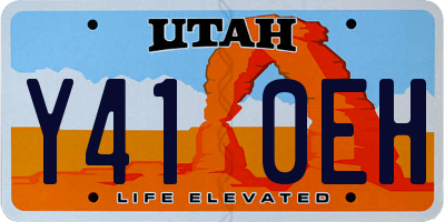 UT license plate Y410EH