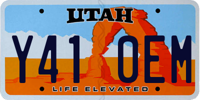 UT license plate Y410EM