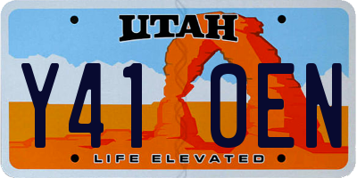 UT license plate Y410EN