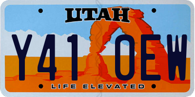 UT license plate Y410EW