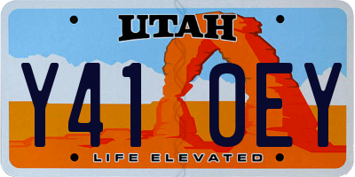 UT license plate Y410EY