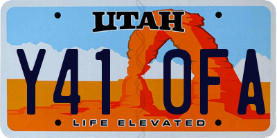 UT license plate Y410FA